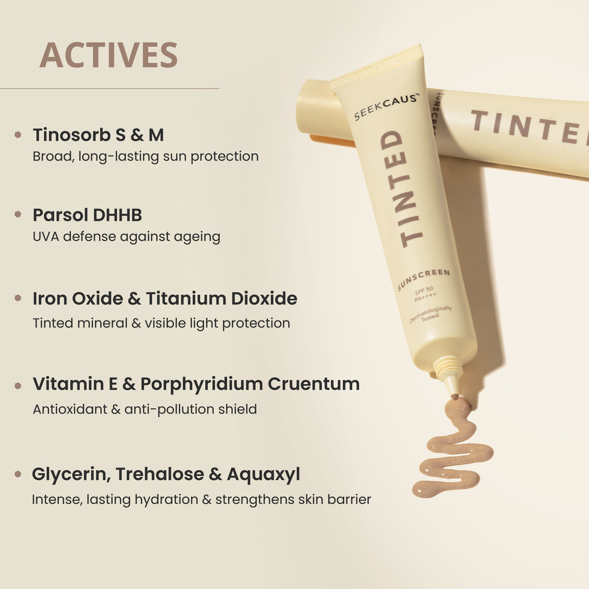 Seekcaus Tinted Sunscreen Gel SPF 50 PA++++