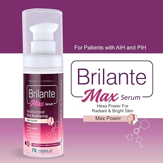 Regaliz Brilante Max Serum | Multifunctional Skin Brightening & Radiance Booster | Targets Dark Spots, Uneven Skin Tone, and Dullness | 30ml